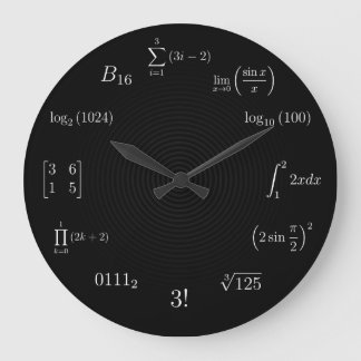 Grande Horloge Ronde Math equations et notations