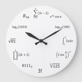 Grande Horloge Ronde Math equations et notations