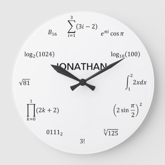 Grande Horloge Ronde Math equations et notations (Recto)