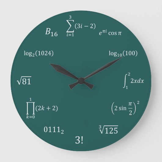 Grande Horloge Ronde Math equations et notations (Recto)