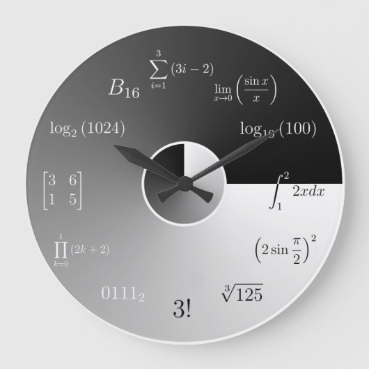 Grande Horloge Ronde Math equations et notations (Recto)