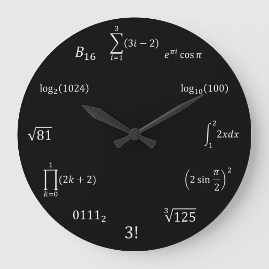Grande Horloge Ronde Math equations et notations (Recto)