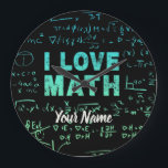 Grande Horloge Ronde Math Teacher or Mathematics Professeur et étudiant<br><div class="desc">Math Teacher or Mathematics Professeur et Student Design for all who love mathematics and algebra.</div>