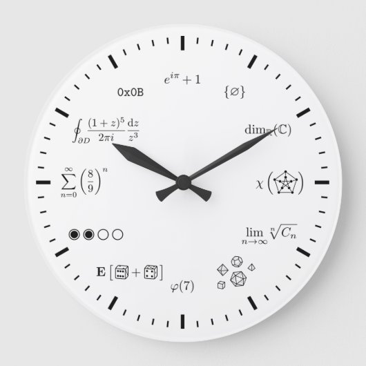 Grande Horloge Ronde Math Wall Clock (Recto)