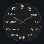 Grande Horloge Ronde Mathematics Chalkboard Clock<br><div class="desc">Perfect clock for math student,  teachers,  engineers,  physicists,  doctors,  dentists,  or anyone who just likes a creative chalkboard-like clock</div>