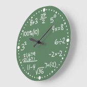Grande Horloge Ronde Maths Mathematical Equations Clock with Minutes (Angle)