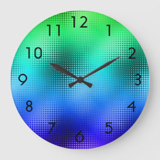 Grande Horloge Ronde Matrice de Colors cool