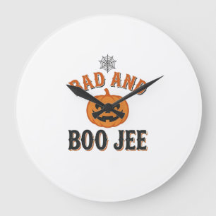 Grande Horloge Ronde Mauvais et Boo Jee Halloween Citrouille Graphique_