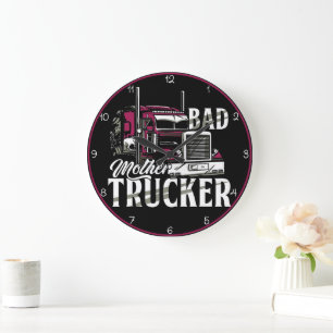 Grande Horloge Ronde Mauvaise Mère Trucker Purple Power