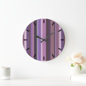 Grande Horloge Ronde Mauve vertical stripes (Maison)