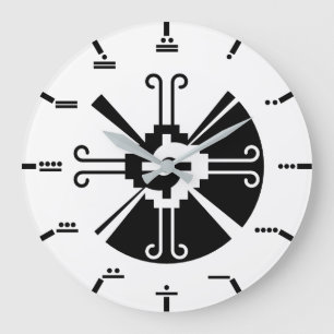 Grande Horloge Ronde Maya numerals - Hunab Ku Wall Clock.