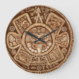 Grande Horloge Ronde Maya Tribal Pagan : Texture ornementale