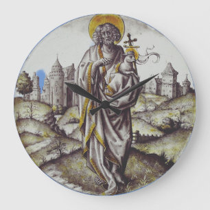 Grande Horloge Ronde Médaillon avec saint Jean Baptiste