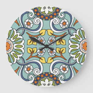 Grande Horloge Ronde Médaillon Turc style Motif Vintage
