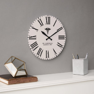 Grande Horloge Ronde Médecin de l'école de médecine minimaliste personn
