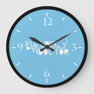 Grande Horloge Ronde Médecin futur docteur Stéthoscope
