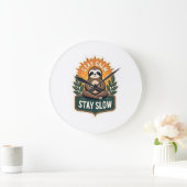 Grande Horloge Ronde Meditating Sloth Vintage Relaxed Mind T-Shirt 2 (Maison)