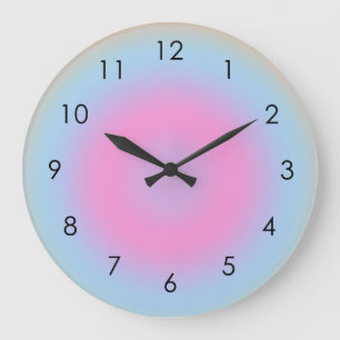 Grande Horloge Ronde Méditation Pastel Gradient Ombre coloré Aura  