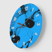 Grande Horloge Ronde Méduses - Animaux marins (Angle)