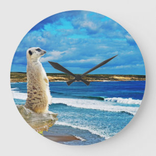 Grande Horloge Ronde Meerkat At The Beach