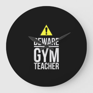 Grande Horloge Ronde Méfiez-vous Gymnase Enseignant Éducation physique