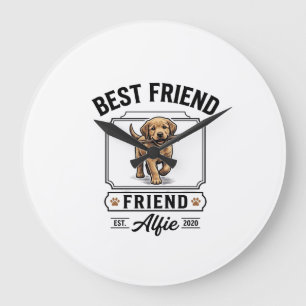 Grande Horloge Ronde Meilleur ami Alfie Conception amateur de chien de