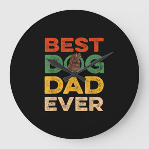Grande Horloge Ronde Meilleur chien de terre-neuve papa