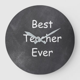 Grande Horloge Ronde Meilleur enseignant jamais Chalkboard Design Idée