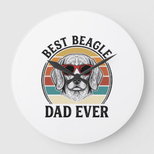 Grande Horloge Ronde Meilleur papa Beagle de tous les temps Design de t