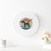 Grande Horloge Ronde Meilleur Papa Fox Terrier Vintage T-Shirt Chien_1 (Maison)