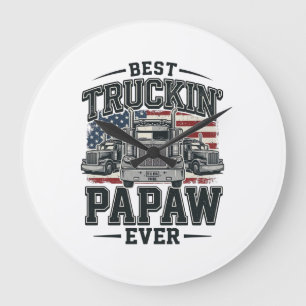 Grande Horloge Ronde Meilleur Papaw de camionnage jamais Vintage vecteu