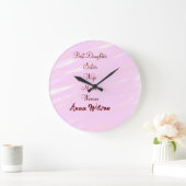 Grande Horloge Ronde Meilleure femme mère épouse fille ajouter nom text (Maison)