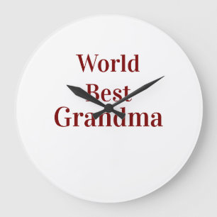 Grande Horloge Ronde Meilleure grand-mère du monde grands-parents grand