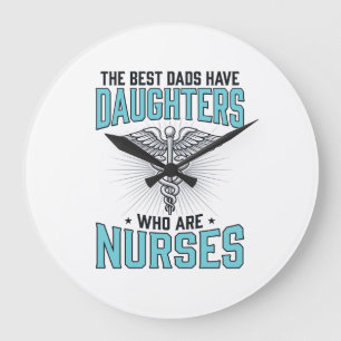 Grande Horloge Ronde Meilleurs papas ont des filles qui sont des infirm
