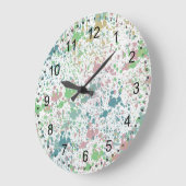 Grande Horloge Ronde Mélange de peinture (Angle)