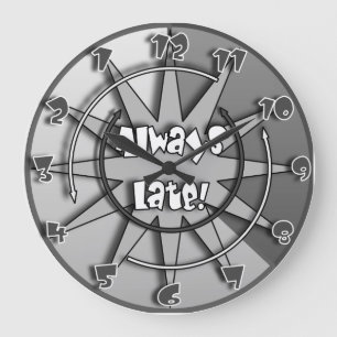 Grande Horloge Ronde "" Mélangée l'horloge folle toujours défunte #5