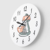 Grande Horloge Ronde Mélangeur de cuisine nostalgique (Angle)