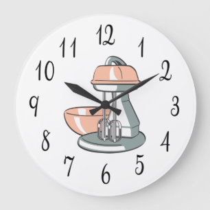 Grande Horloge Ronde Mélangeur de cuisine nostalgique