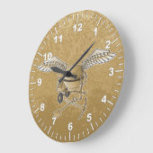 Grande Horloge Ronde Mélangeur en béton beige (Angle)