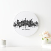 Grande Horloge Ronde Melbourne Australie Skyline BW (Maison)