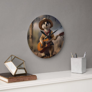 Grande Horloge Ronde Mélodies de la Savanna : Meerkat Guitar Serenade,