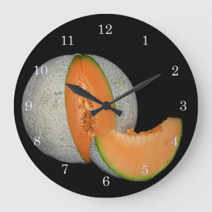 Grande Horloge Ronde Melon Cantaloupe tranché