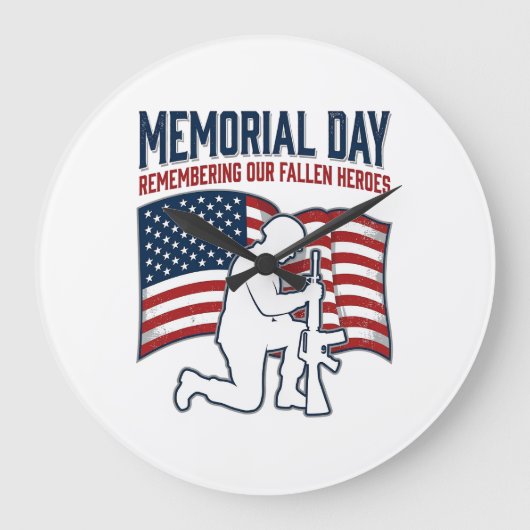 Grande Horloge Ronde Memorial Day Fallen Heroes Patriotic Soldier Shirt (Recto)