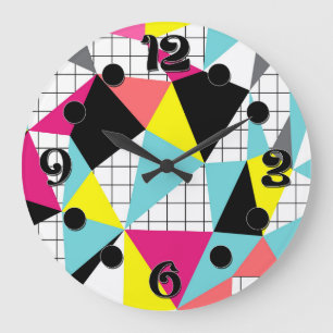 Grande Horloge Ronde Memphis, formes géométriques