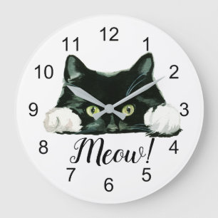 Grande Horloge Ronde Meow ! Chat