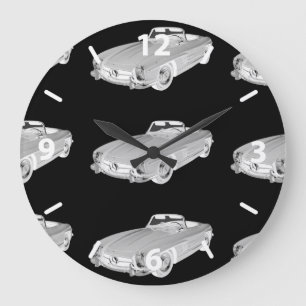 Grande Horloge Ronde Mercedes Benz 300 SL Cabriolet d'art