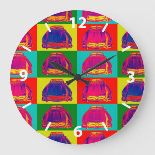 Grande Horloge Ronde Mercedes Benz 300 SL Cabriolet Pop Art