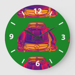 Grande Horloge Ronde Mercedes Benz 300 SL Cabriolet Pop Art