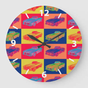 Grande Horloge Ronde Mercedes Benz 300 SL Cabriolet Pop Art