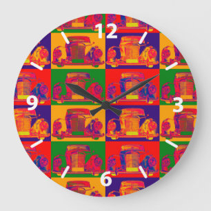 Grande Horloge Ronde Mercedes Benz 300 voiture de luxe Pop Art